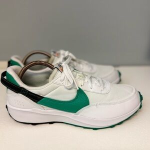 Nike Waffle Debut Mens Size 9.5White Green Black Athletic Running Shoes Sneakers